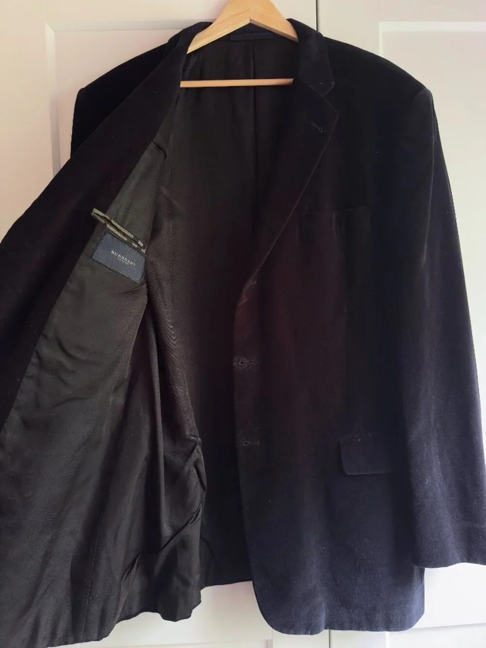 Burberry London 100% Cotton Velvet Blazer Single Breasted 3-Button Blazer 3XL